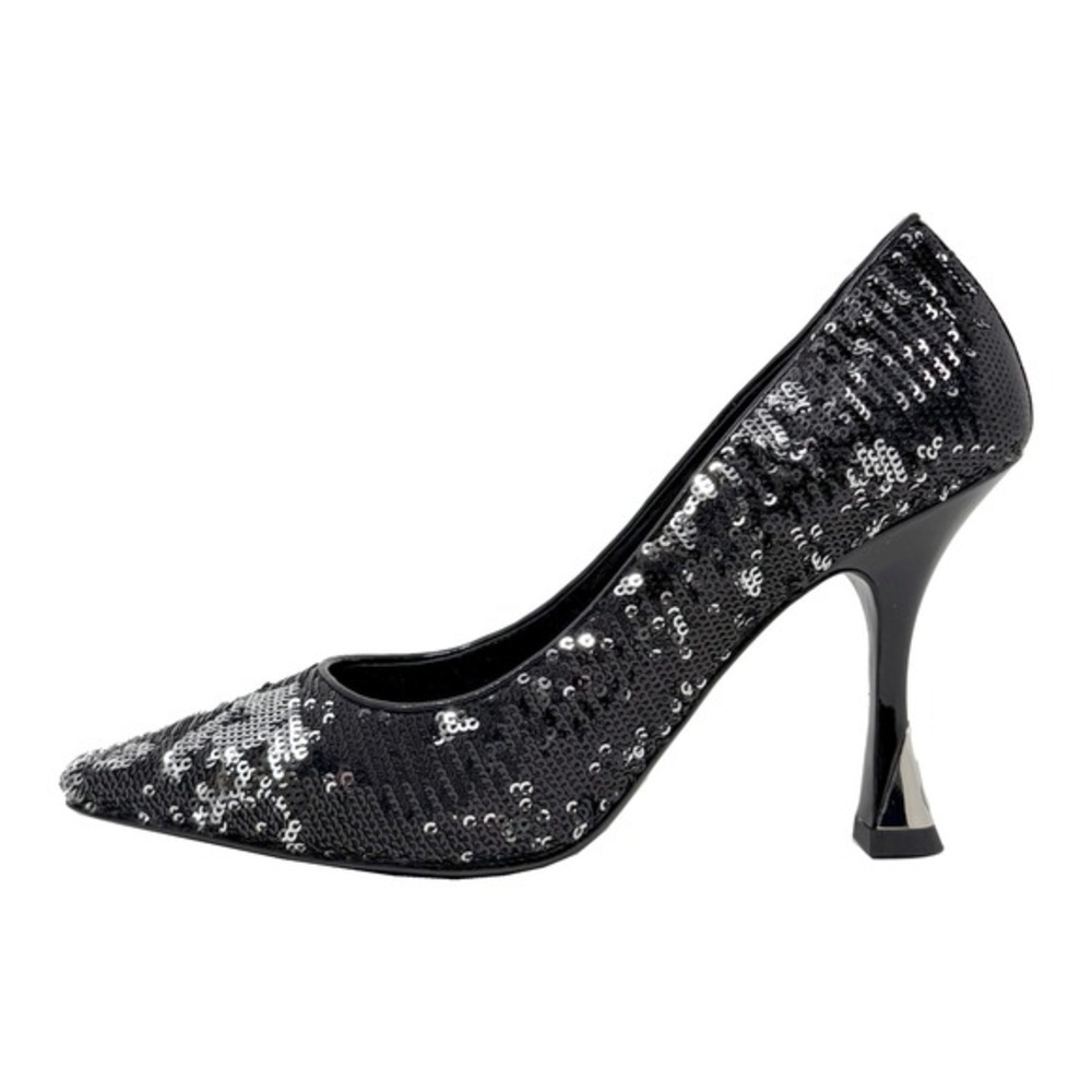 Louis Vuitton Black‎ Sequin Pointed Toe Pumps Heels EU 38.5